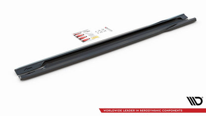 Seitenschweller Ansatz (Paar) passend für Volvo S60 R-Design Mk2 schwarz Hochglanz