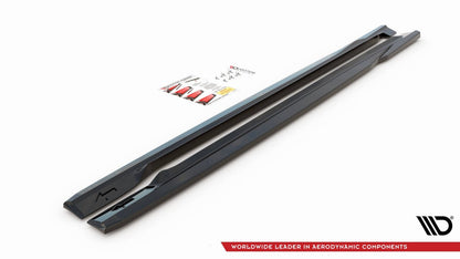 Seitenschweller Ansatz (Paar) passend für Volvo S60 R-Design Mk2 schwarz Hochglanz