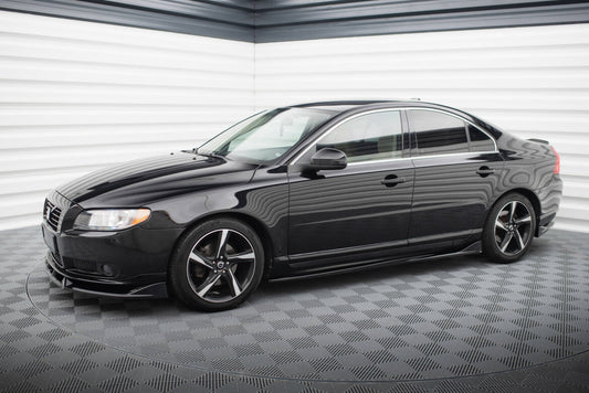 Seitenschweller Ansatz (Paar) passend für Volvo S80 Mk2 schwarz Hochglanz
