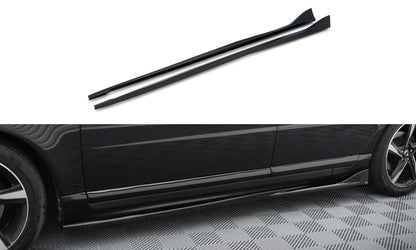 Seitenschweller Ansatz (Paar) passend für Volvo S80 Mk2 schwarz Hochglanz