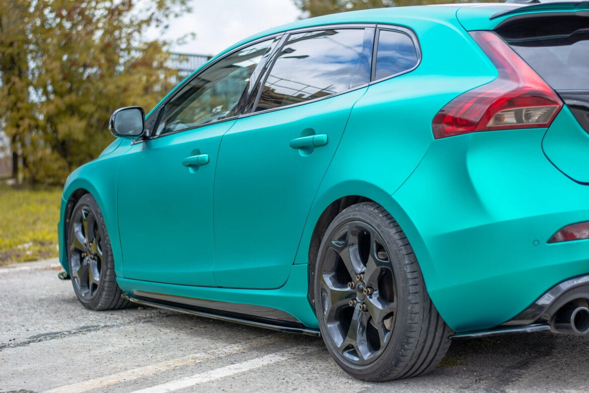 Seitenschweller Ansatz (Paar) passend für Volvo V40 R-design schwarz Hochglanz