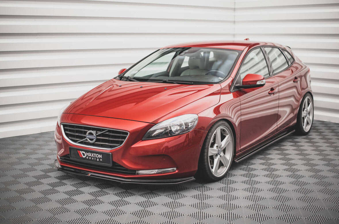 Seitenschweller Ansatz (Paar) passend für Volvo V40 schwarz Hochglanz