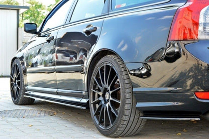 Seitenschweller Ansatz (Paar) passend für Volvo V50F R-Design schwarz Hochglanz