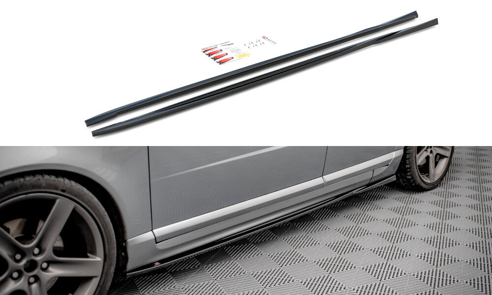 Seitenschweller Ansatz (Paar) passend für Volvo V70 Mk3 Carbon Look