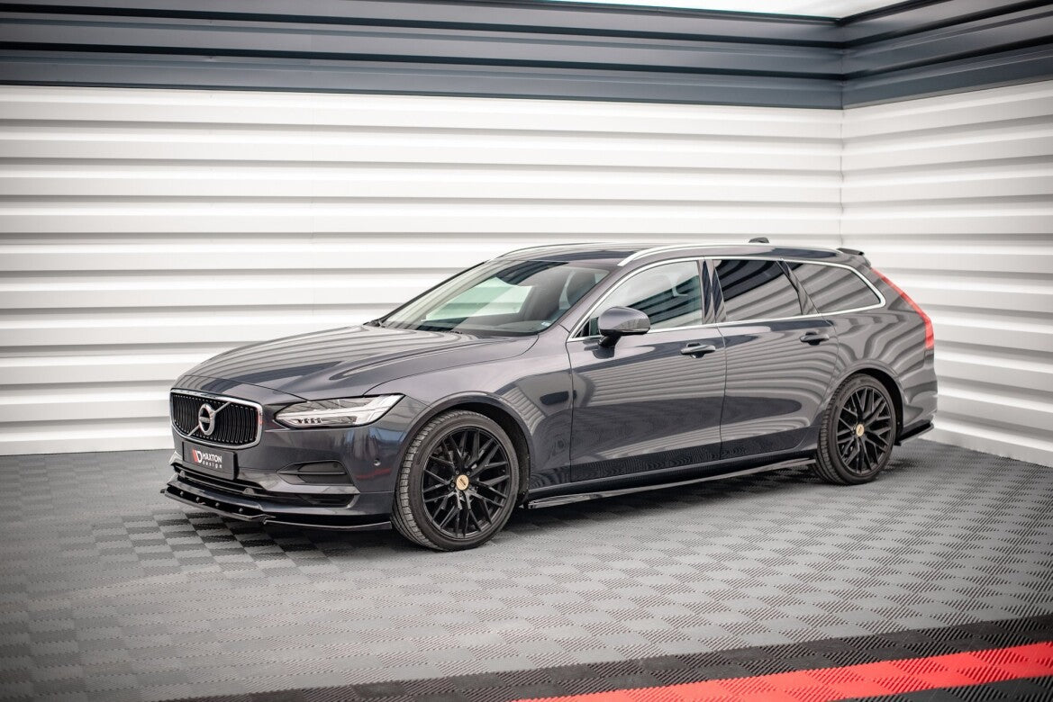 Seitenschweller Ansatz (Paar) passend für Volvo V90 Mk2 schwarz Hochglanz