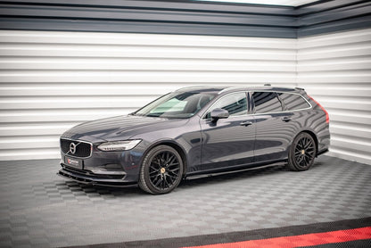 Seitenschweller Ansatz (Paar) passend für Volvo V90 Mk2 schwarz Hochglanz