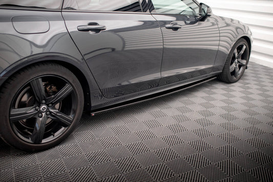 Seitenschweller Ansatz (Paar) passend für Volvo V90 / S90 R-Design Mk2 schwarz Hochglanz