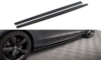 Seitenschweller Ansatz (Paar) passend für Volvo V90 / S90 R-Design Mk2 schwarz Hochglanz