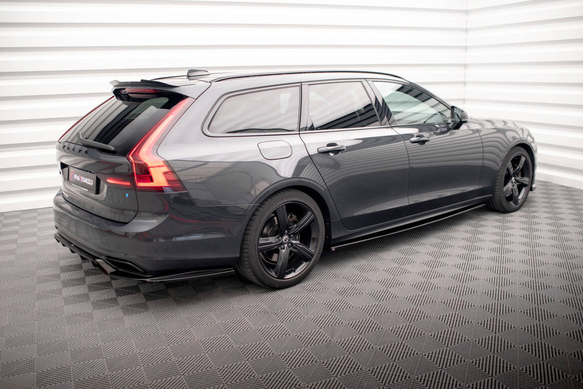 Seitenschweller Ansatz (Paar) passend für Volvo V90 / S90 R-Design Mk2 schwarz Hochglanz