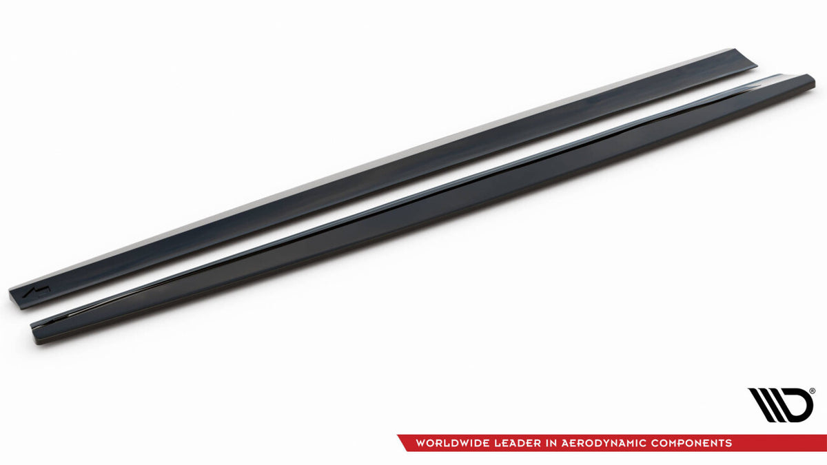 Seitenschweller Ansatz (Paar) passend für Volvo V90 / S90 R-Design Mk2 schwarz Hochglanz
