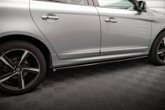Seitenschweller Ansatz (Paar) passend für Volvo XC60 Mk1 FL schwarz Hochglanz