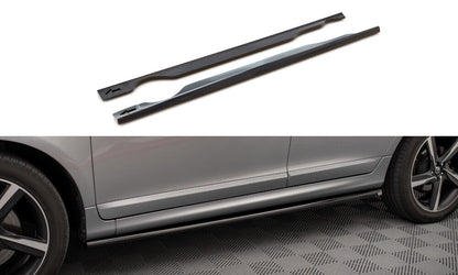 Seitenschweller Ansatz (Paar) passend für Volvo XC60 Mk1 FL schwarz Hochglanz