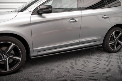 Seitenschweller Ansatz (Paar) passend für Volvo XC60 Mk1 FL schwarz Hochglanz