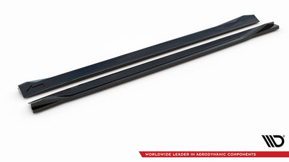 Seitenschweller Ansatz (Paar) passend für Volvo XC60 Mk2 R-Design schwarz Hochglanz