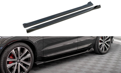 Seitenschweller Ansatz (Paar) passend für Volvo XC60 R-Design Mk2 FL schwarz Hochglanz