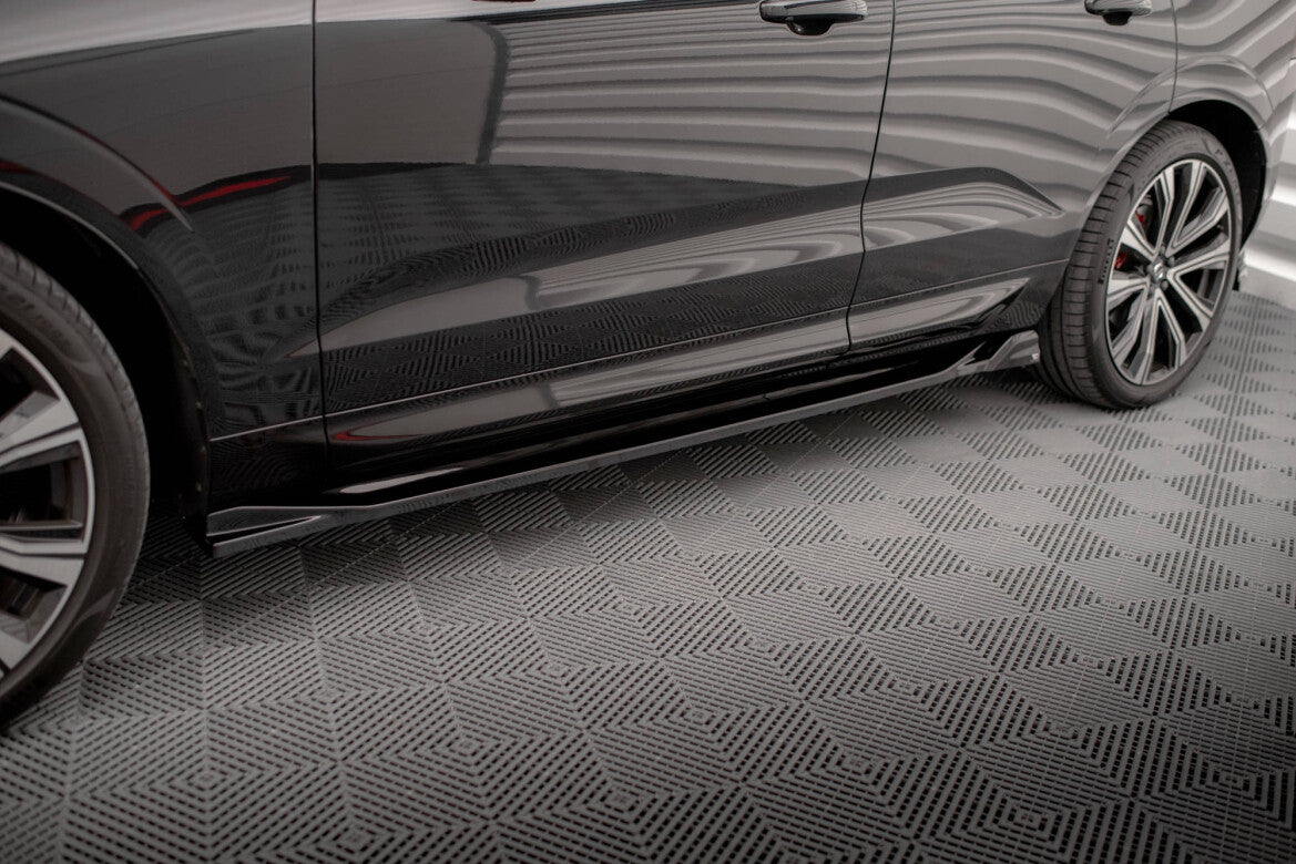 Seitenschweller Ansatz (Paar) passend für Volvo XC60 R-Design Mk2 FL schwarz Hochglanz