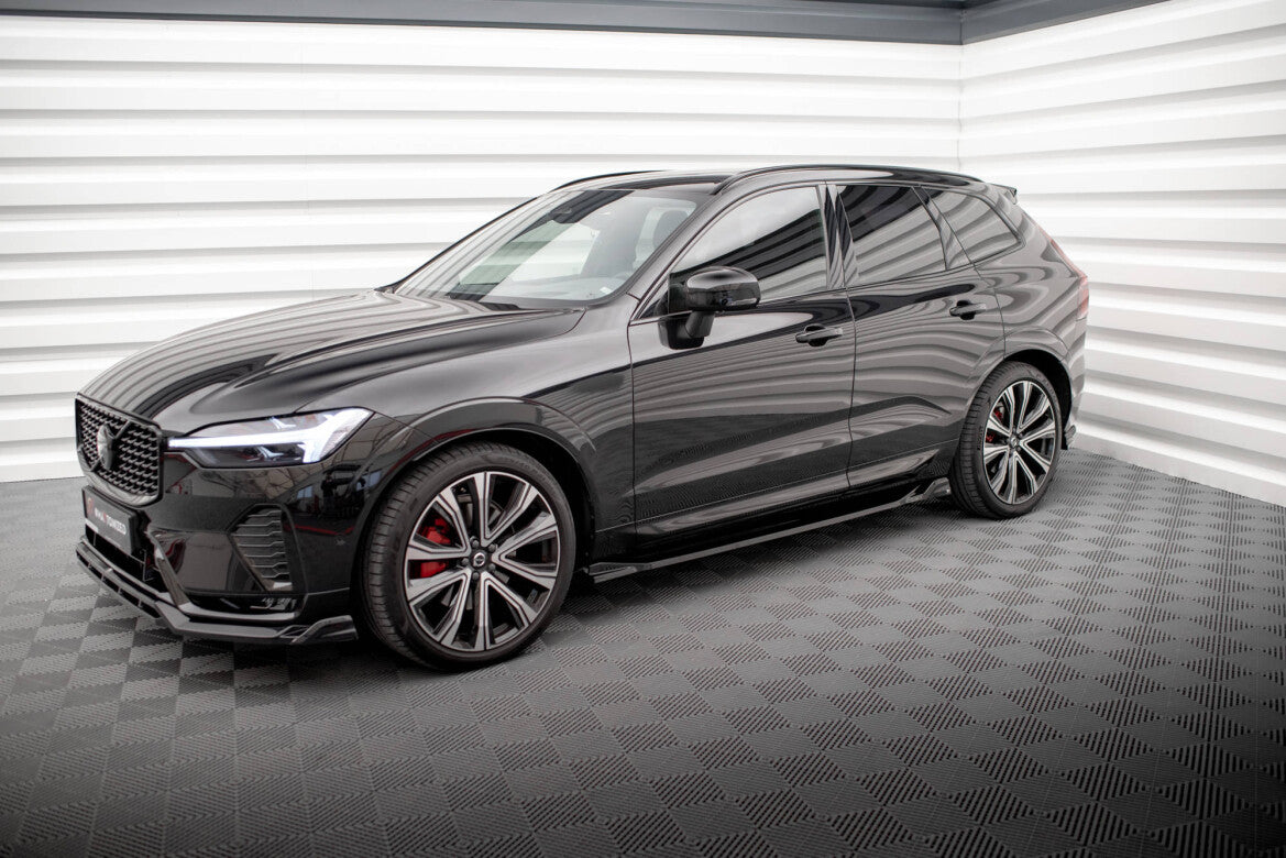 Seitenschweller Ansatz (Paar) passend für Volvo XC60 R-Design Mk2 FL schwarz Hochglanz