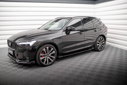 Seitenschweller Ansatz (Paar) passend für Volvo XC60 R-Design Mk2 FL schwarz Hochglanz