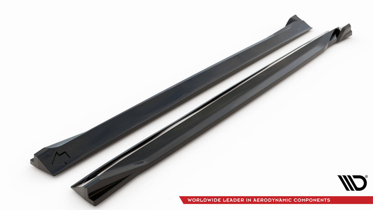 Seitenschweller Ansatz (Paar) passend für Volvo XC60 R-Design Mk2 FL schwarz Hochglanz