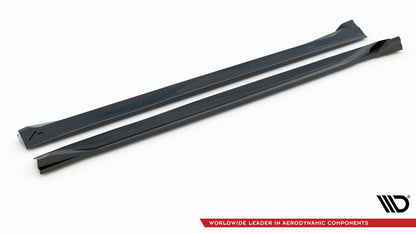 Seitenschweller Ansatz (Paar) passend für Volvo XC60 R-Design Mk2 FL schwarz Hochglanz