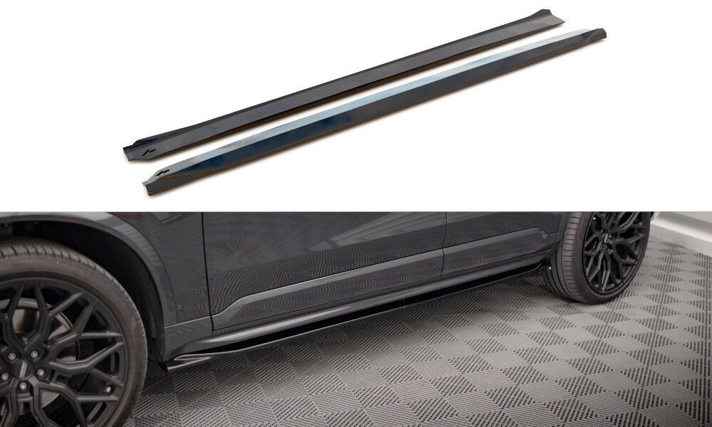 Seitenschweller Ansatz (Paar) passend für Volvo XC90 R-Design Mk2 FL schwarz Hochglanz