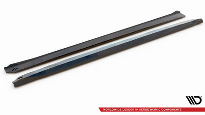 Seitenschweller Ansatz (Paar) passend für Volvo XC90 R-Design Mk2 FL schwarz Hochglanz