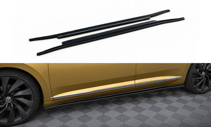 Seitenschweller Ansatz (Paar) passend für VW Arteon R-Line Limousine / Shooting Brake Mk1 schwarz Hochglanz