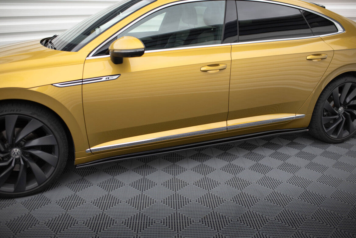 Seitenschweller Ansatz (Paar) passend für VW Arteon R-Line Limousine / Shooting Brake Mk1 schwarz Hochglanz
