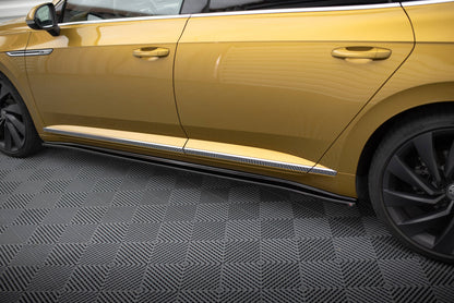 Seitenschweller Ansatz (Paar) passend für VW Arteon R-Line Limousine / Shooting Brake Mk1 schwarz Hochglanz