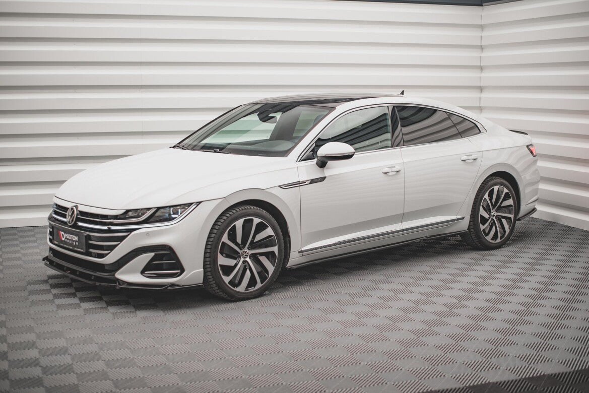 Seitenschweller Ansatz (Paar) passend für VW Arteon R/ R-Line Limousine / Shooting Brake Mk1 FL schwarz Hochglanz