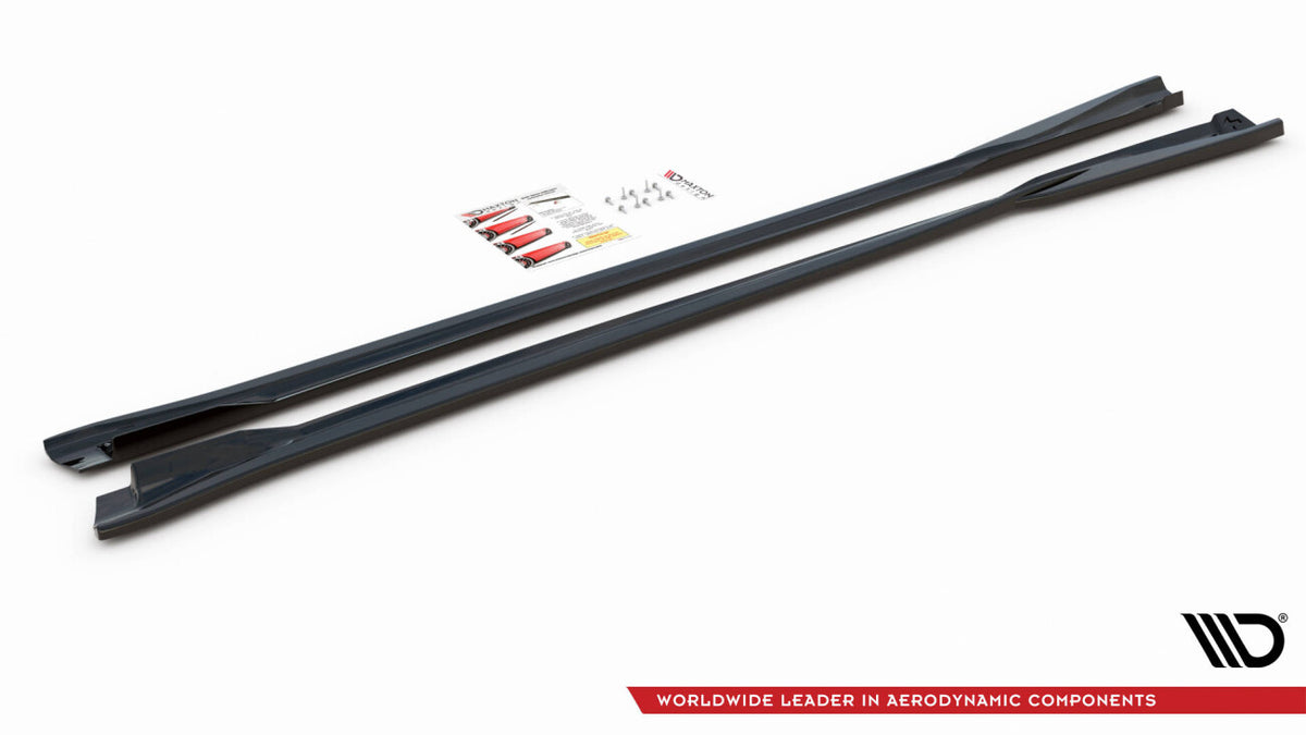 Seitenschweller Ansatz (Paar) passend für VW Arteon R/ R-Line Limousine / Shooting Brake Mk1 FL schwarz Hochglanz