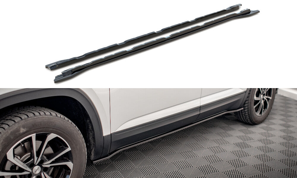 Seitenschweller Ansatz (Paar) passend für VW Atlas Cross Sport schwarz Hochglanz
