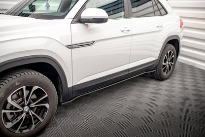 Seitenschweller Ansatz (Paar) passend für VW Atlas Cross Sport schwarz Hochglanz