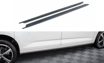 Seitenschweller Ansatz (Paar) passend für VW Caddy Maxi Mk5 schwarz Hochglanz