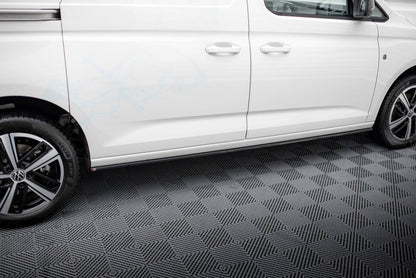 Seitenschweller Ansatz (Paar) passend für VW Caddy Maxi Mk5 schwarz Hochglanz