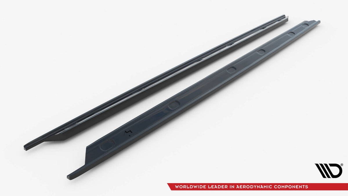 Seitenschweller Ansatz (Paar) passend für VW Caddy Maxi Mk5 schwarz Hochglanz
