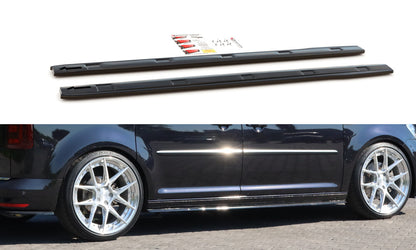 Seitenschweller Ansatz (Paar) passend für VW Caddy Mk. 4 schwarz Hochglanz