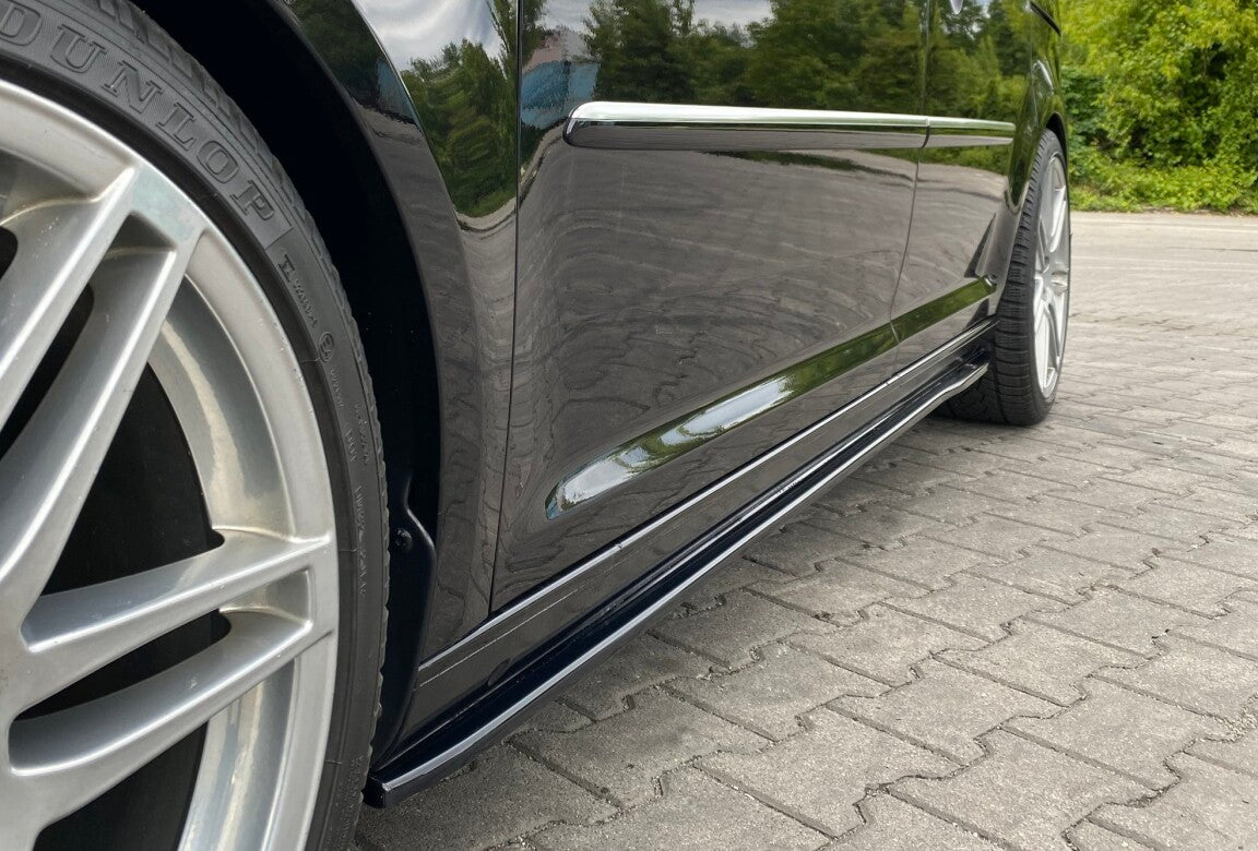 Seitenschweller Ansatz (Paar) passend für VW Caddy Mk. 4 schwarz Hochglanz