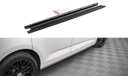 Seitenschweller Ansatz (Paar) passend für VW Caddy Mk5 / Ford Transit Connect Mk3 schwarz Hochglanz