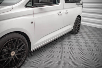 Seitenschweller Ansatz (Paar) passend für VW Caddy Mk5 / Ford Transit Connect Mk3 schwarz Hochglanz