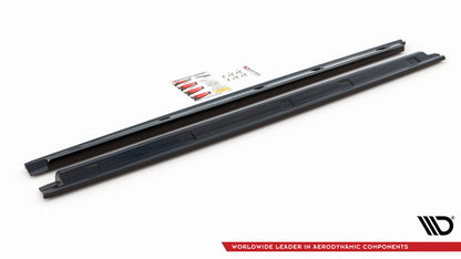 Seitenschweller Ansatz (Paar) passend für VW Caddy Mk5 / Ford Transit Connect Mk3 schwarz Hochglanz