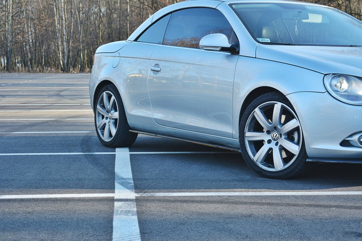 Seitenschweller Ansatz (Paar) passend für VW EOS schwarz Hochglanz