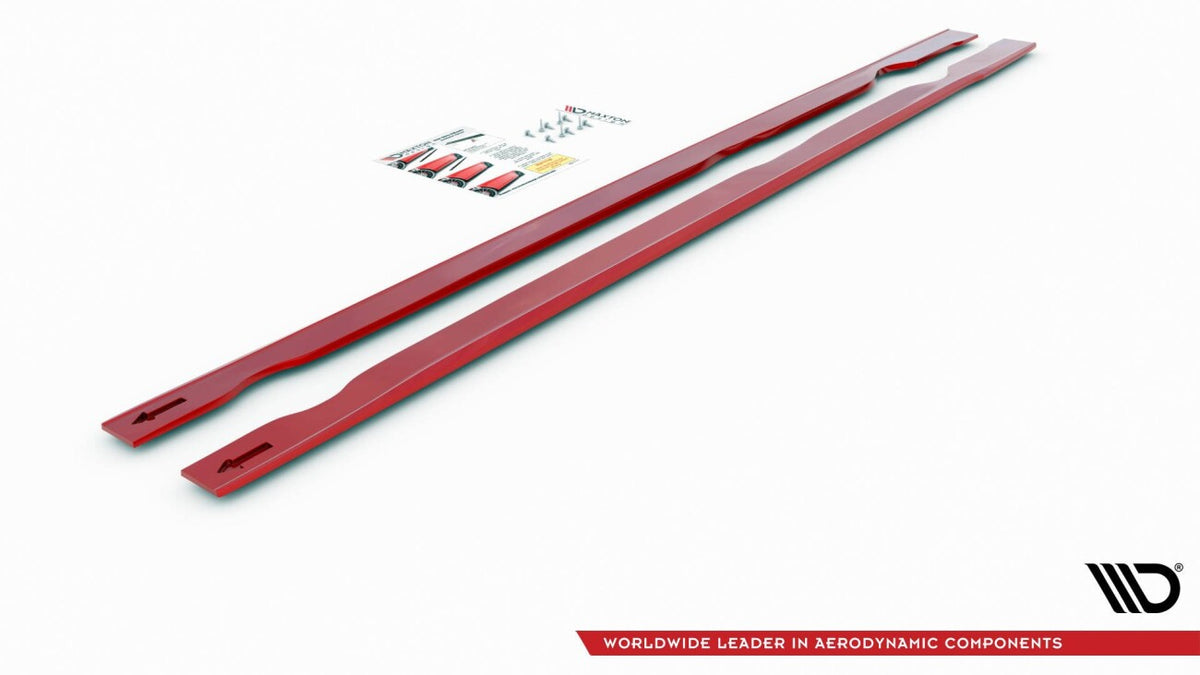 Seitenschweller Ansatz (Paar) passend für VW Golf 7 GTI TCR rot Hochglanz