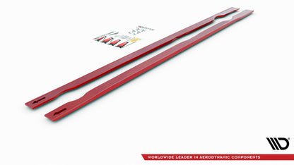 Seitenschweller Ansatz (Paar) passend für VW Golf 7 GTI TCR rot Hochglanz