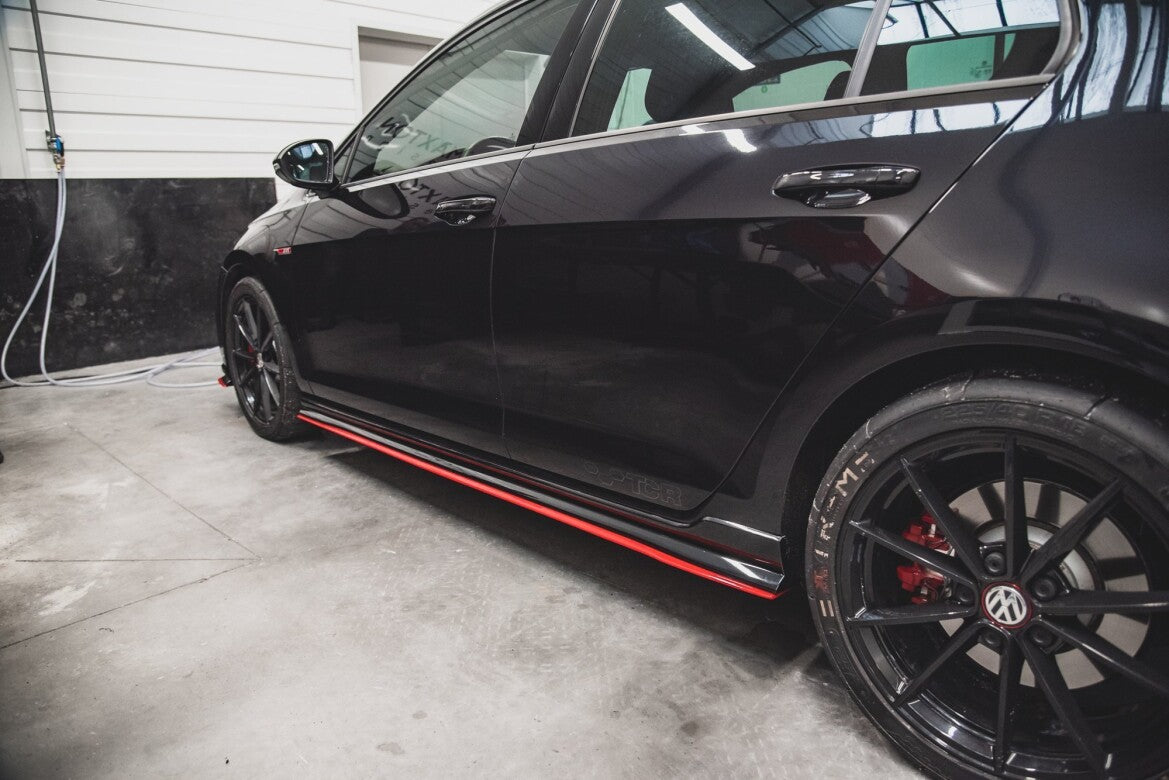 Seitenschweller Ansatz (Paar) passend für VW Golf 7 GTI TCR rot Hochglanz