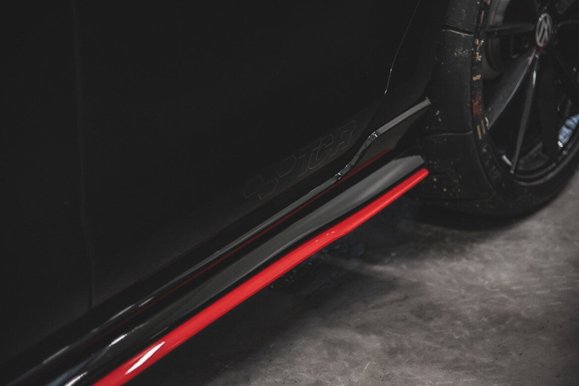 Seitenschweller Ansatz (Paar) passend für VW Golf 7 GTI TCR rot Hochglanz