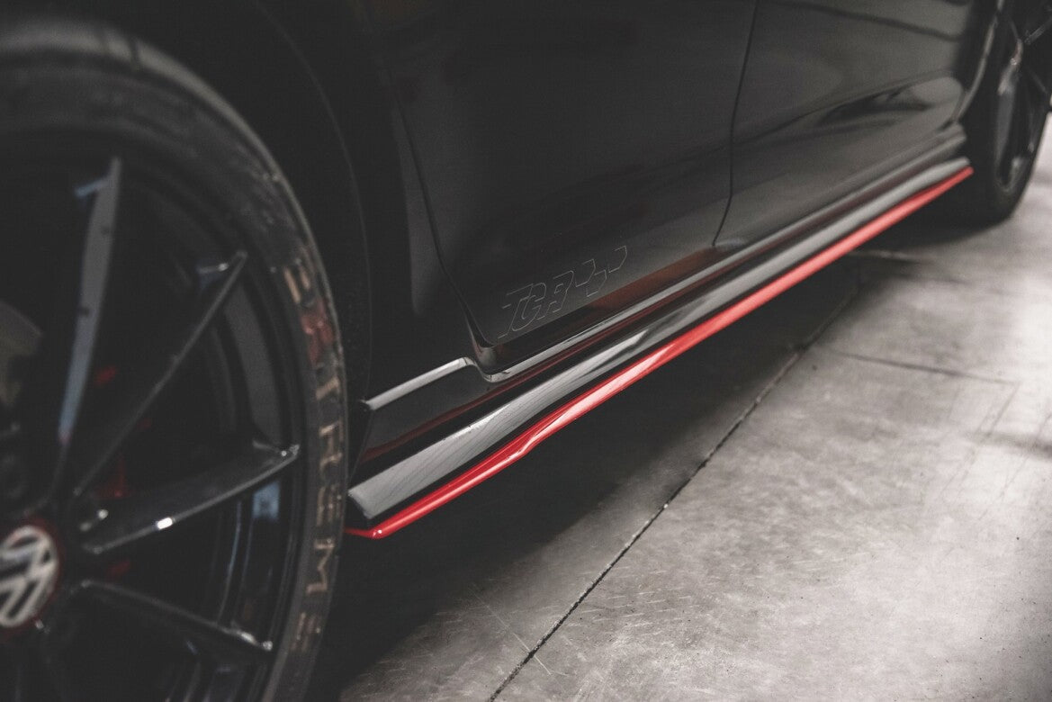 Seitenschweller Ansatz (Paar) passend für VW Golf 7 GTI TCR schwarz Hochglanz