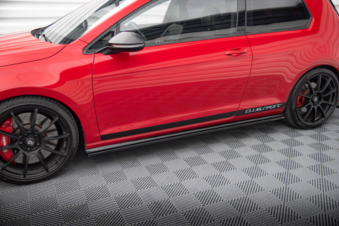 Seitenschweller Ansatz (Paar) passend für VW Golf GTI Clubsport Mk7 schwarz Hochglanz