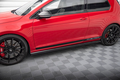 Seitenschweller Ansatz (Paar) passend für VW Golf GTI Clubsport Mk7 schwarz Hochglanz