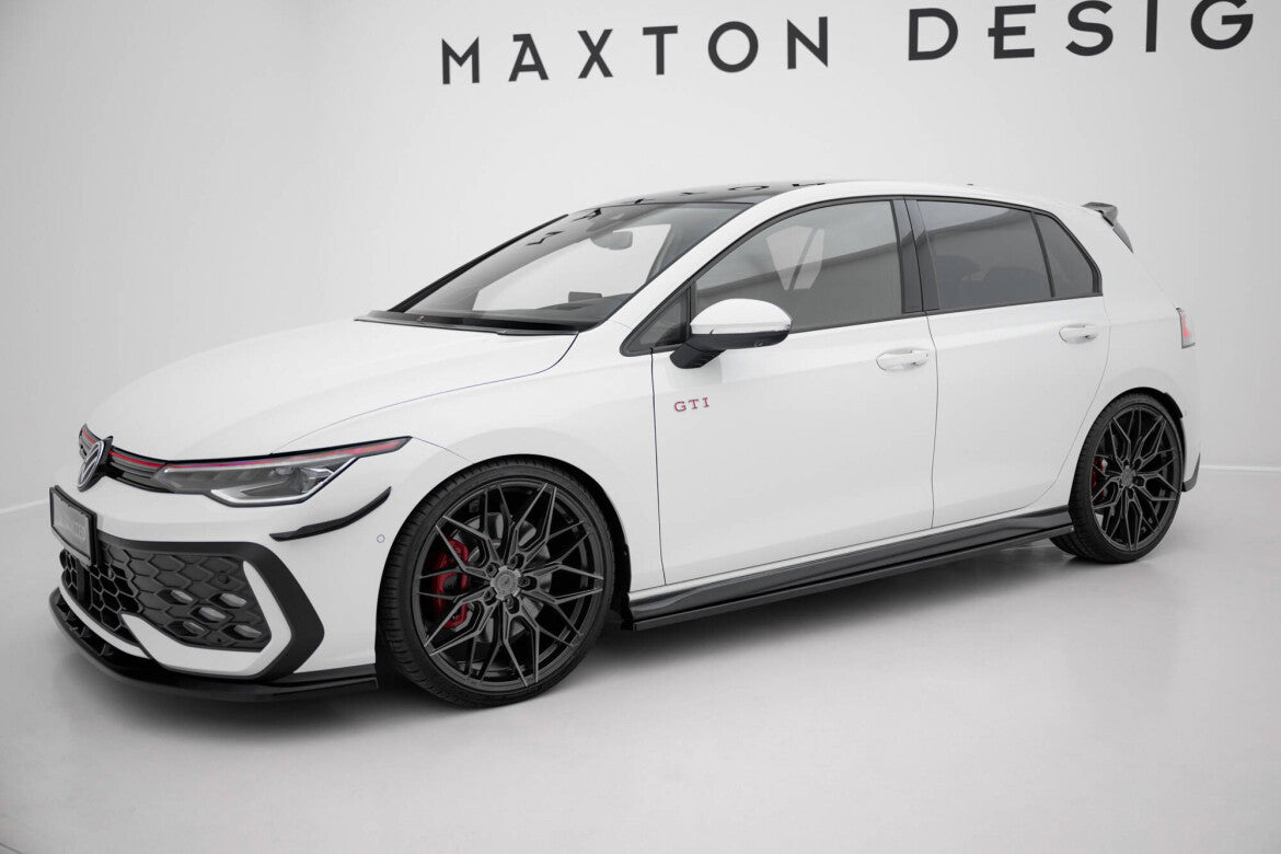 Seitenschweller Ansatz (Paar) passend für VW Golf GTI / GTE / GTI Clubsport / GTD / R-Line Mk8 schwarz Hochglanz
